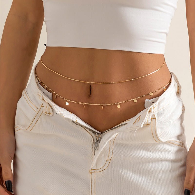 Popular Ornament Simple Transparent Rhinestone Waist Chainwaist chain