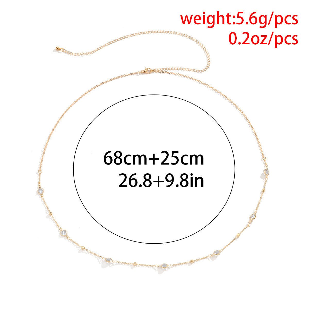 Popular Ornament Simple Transparent Rhinestone Waist Chainwaist chain