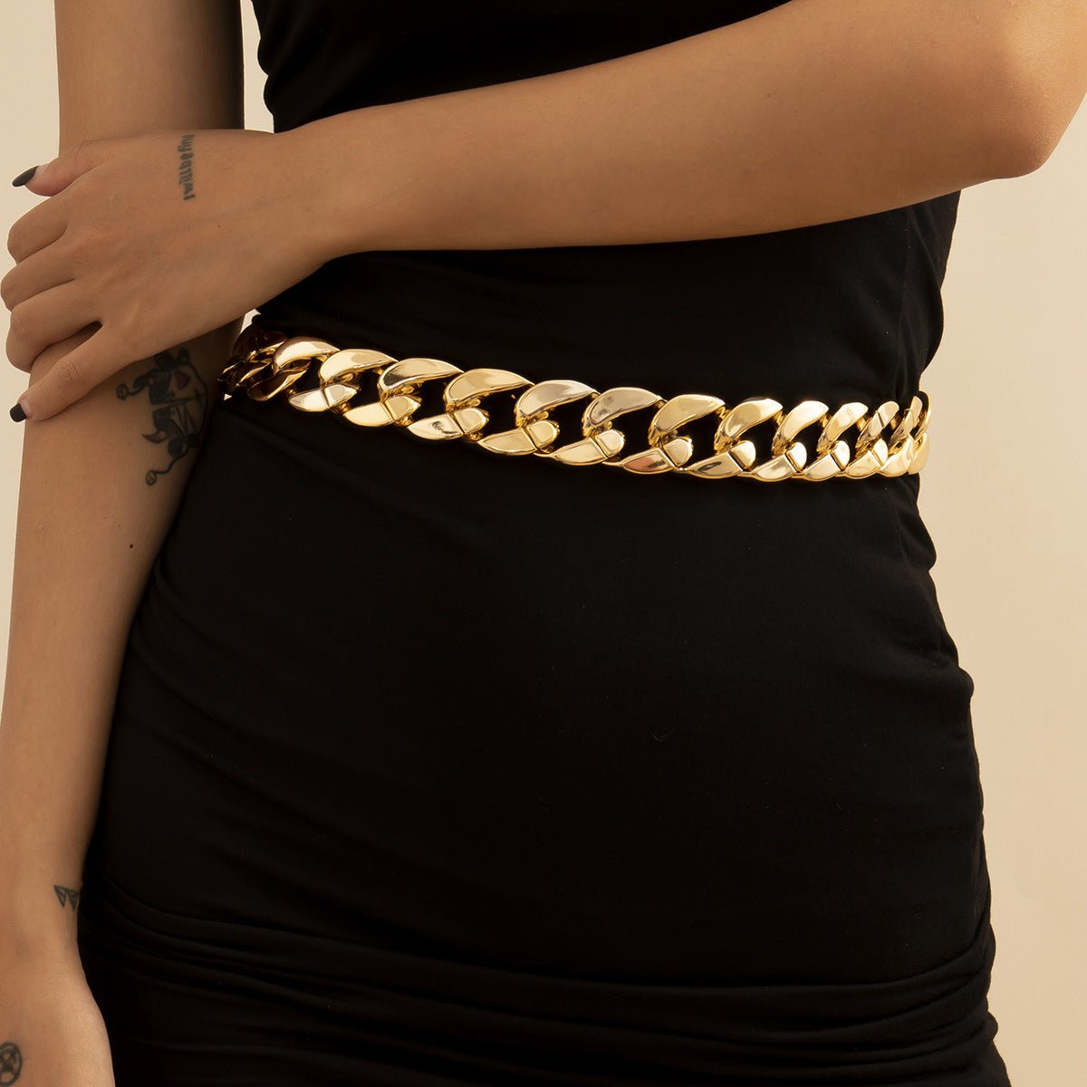 Punk Hip Hop Exaggerated Single Layer Thick Chain Body Chainwaist chain