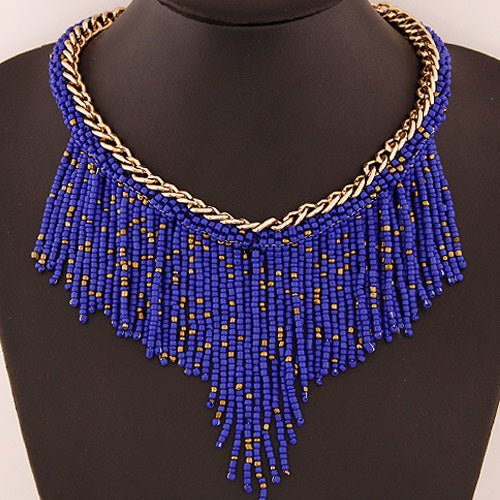 Rice beads tassel necklaceNecklace