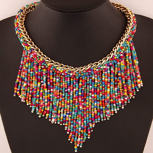 Rice beads tassel necklaceNecklace