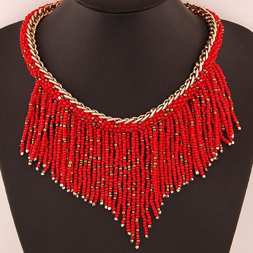 Rice beads tassel necklaceNecklace