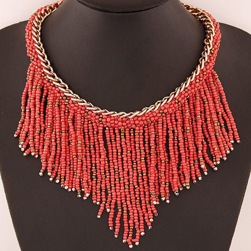 Rice beads tassel necklaceNecklace