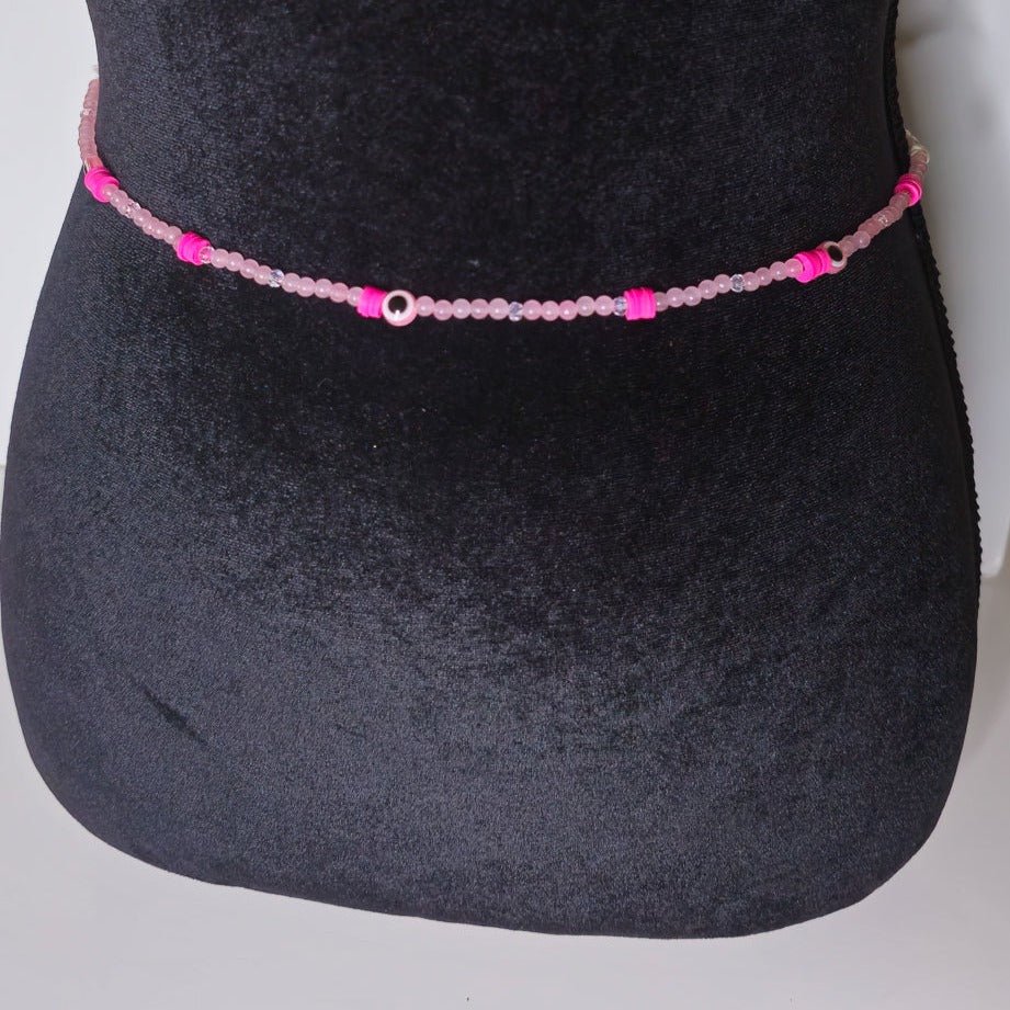 Rose Quartz Evil Eye Waist ChainWaist bead w/ clasp