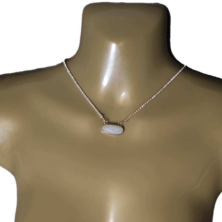 Rose Quartz Rhinestone Necklace long Backdrop Back JewelryGold Necklace