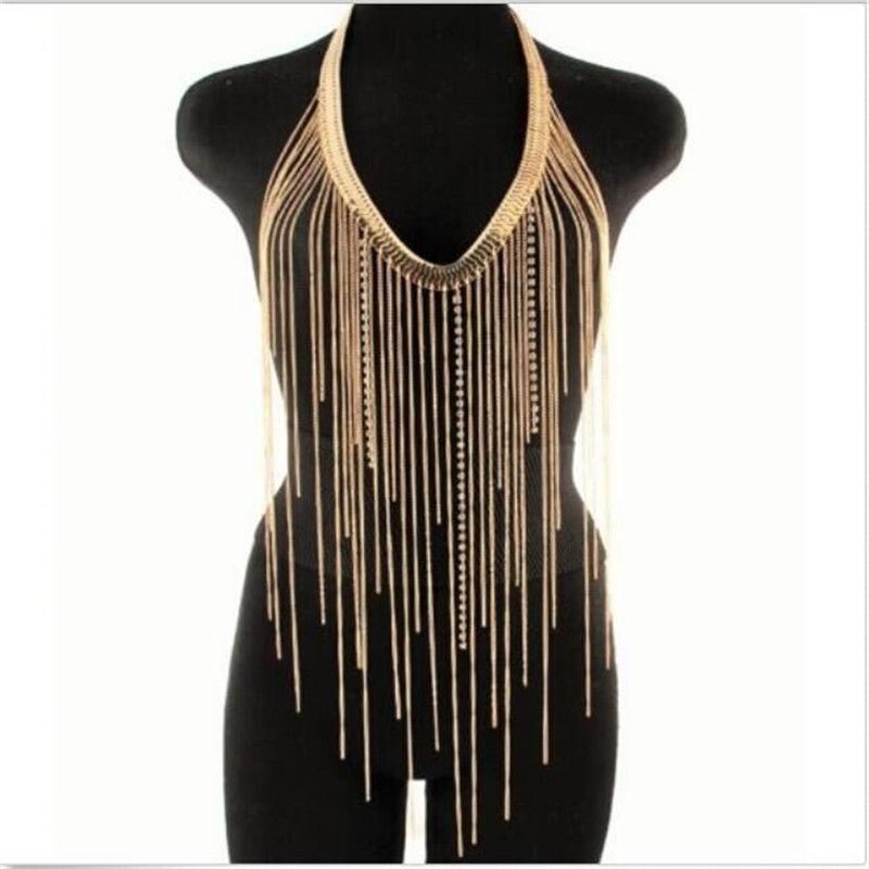 Sexy tassel long body chainBody Chain