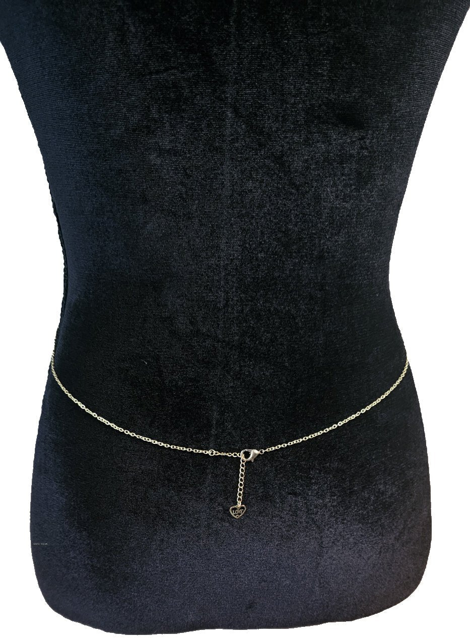 Silver rhinestone waist chainwaist chain