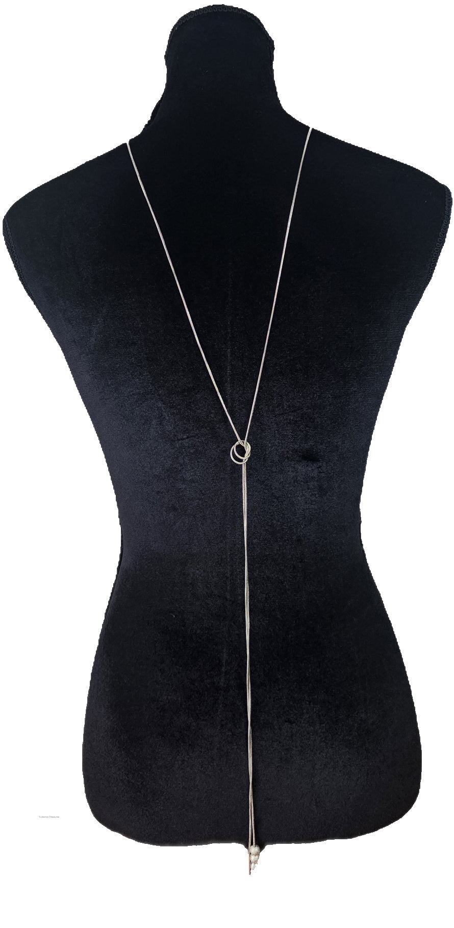 Silver Rose Snake Chain BackDrop NecklaceNecklace