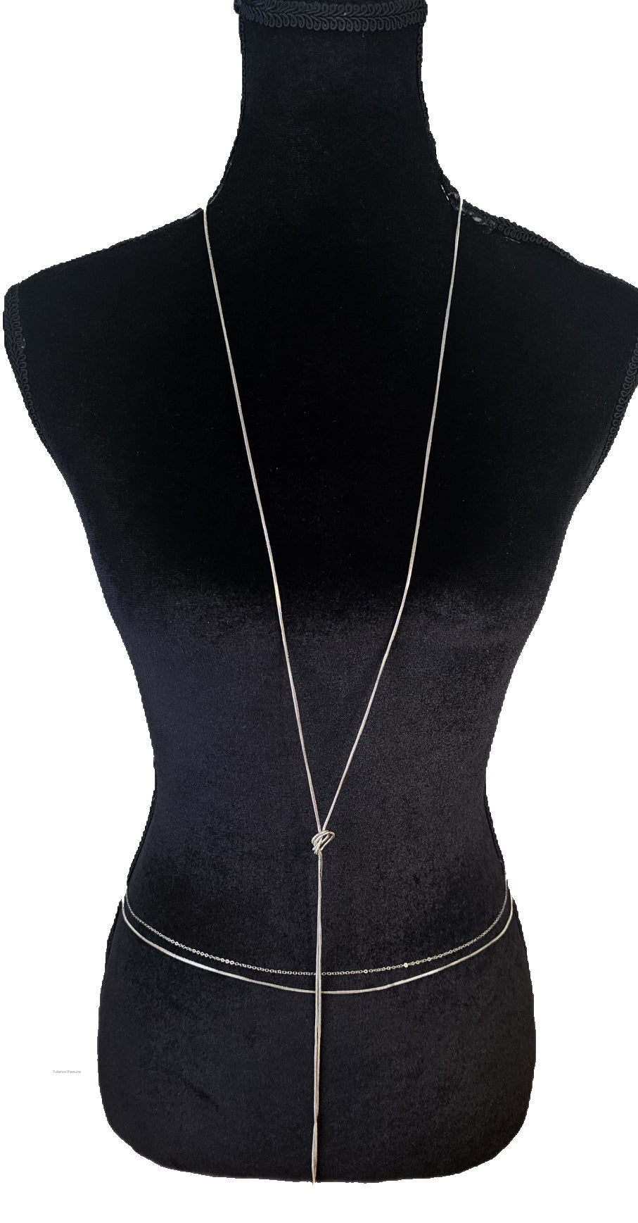 Silver Rose Snake Chain BackDrop NecklaceNecklace