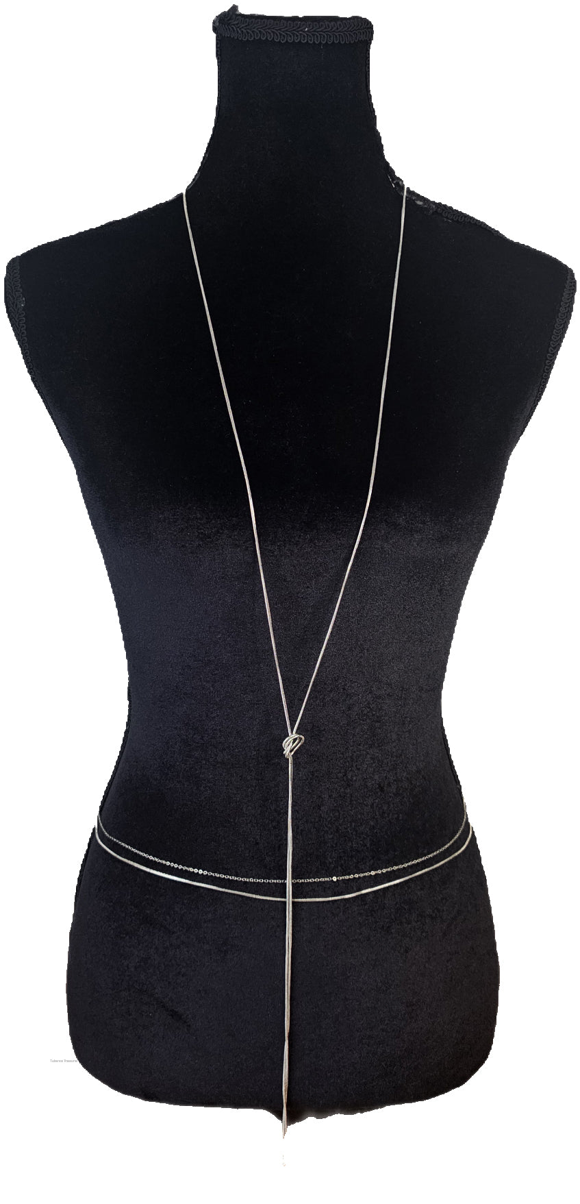 Silver Rose Snake Chain BackDrop NecklaceNecklace