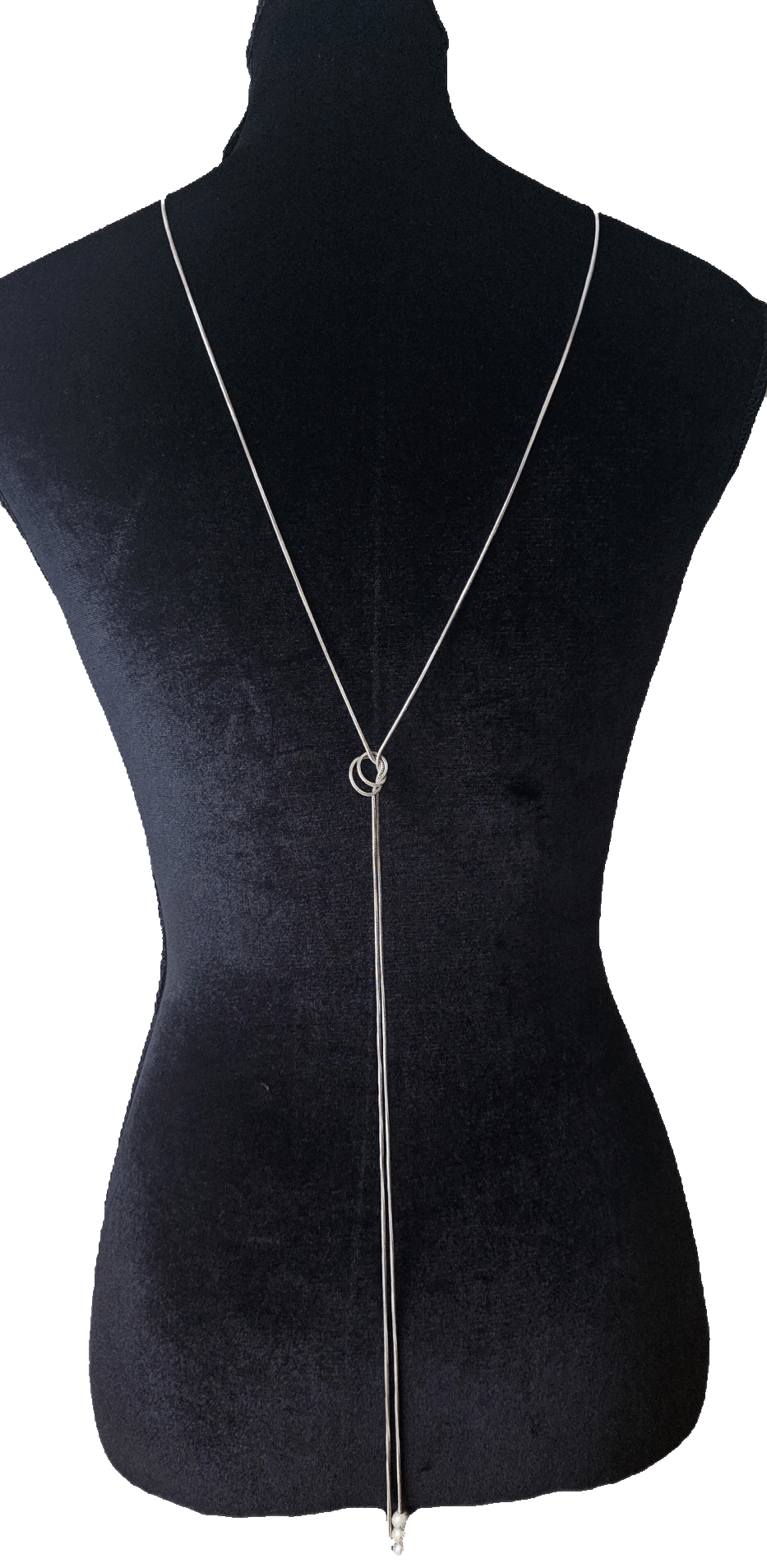 Silver Rose Snake Chain BackDrop NecklaceNecklace