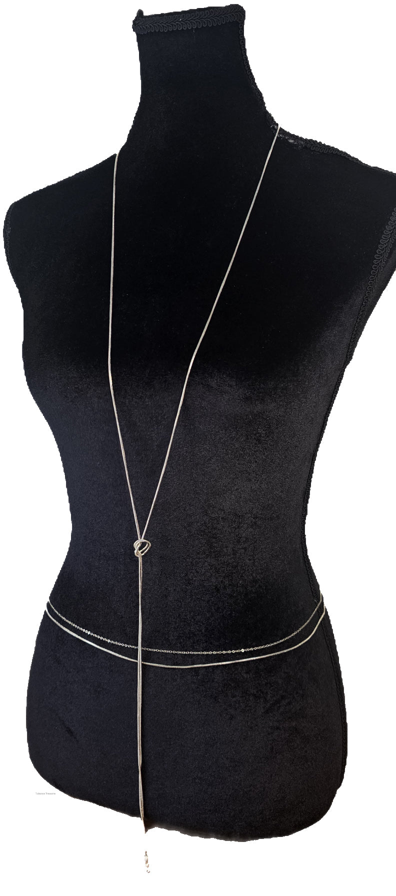 Silver Rose Snake Chain BackDrop NecklaceNecklace