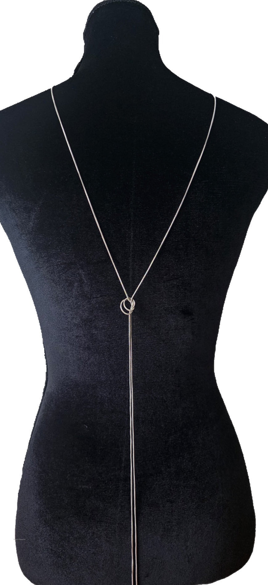 Silver Rose Snake Chain BackDrop NecklaceNecklace