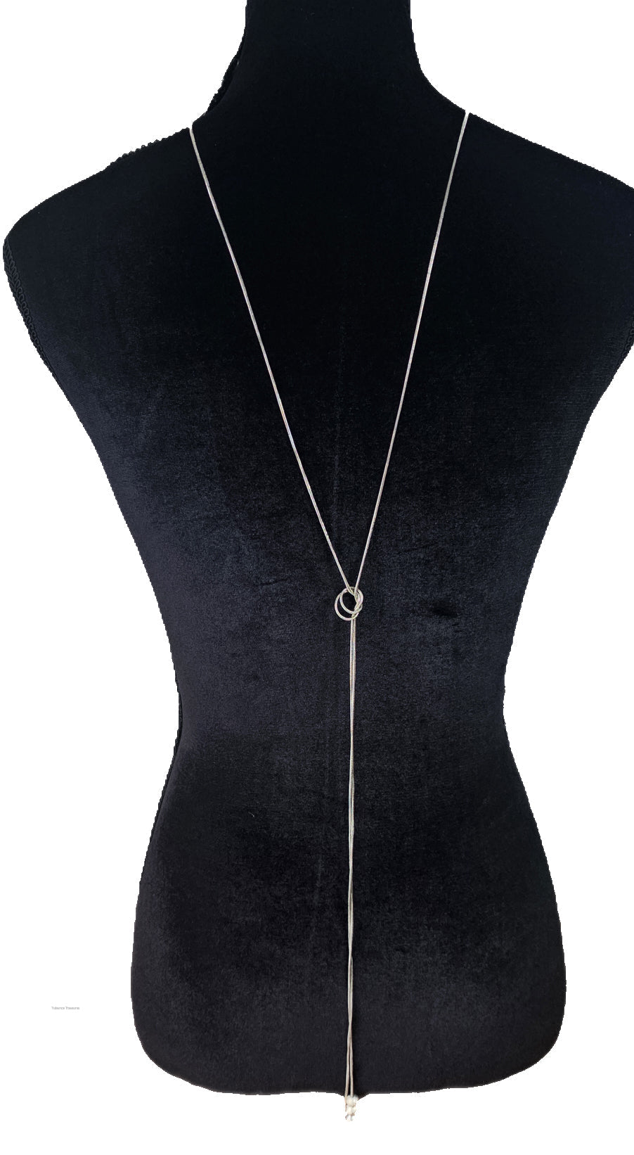 Silver Rose Snake Chain BackDrop NecklaceNecklace