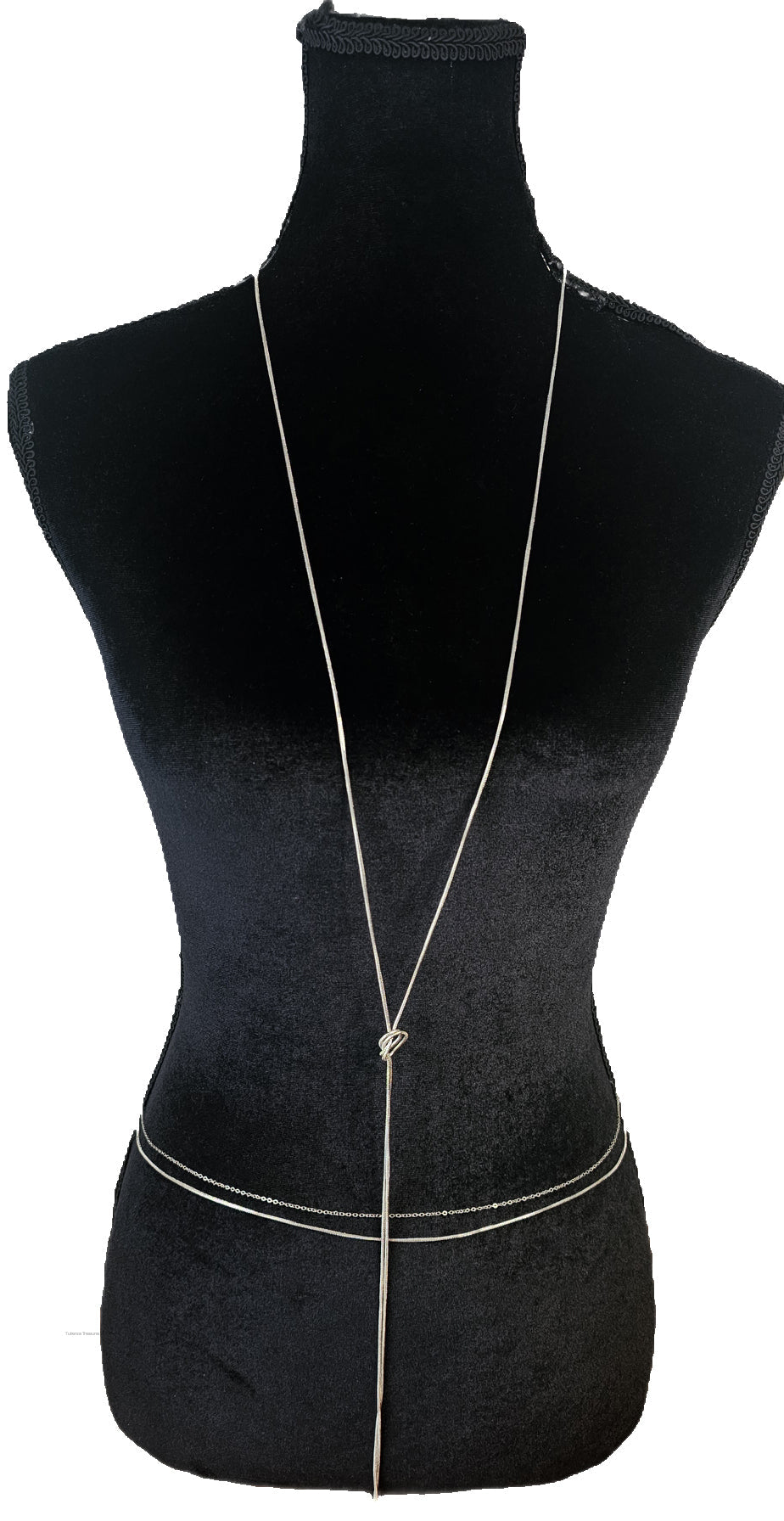 Silver Rose Snake Chain BackDrop NecklaceNecklace