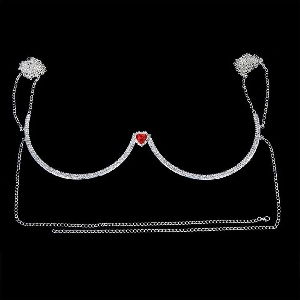 Simple Ethnic Love Ladies Light Luxury Rhinestone Body ChainBody CHain