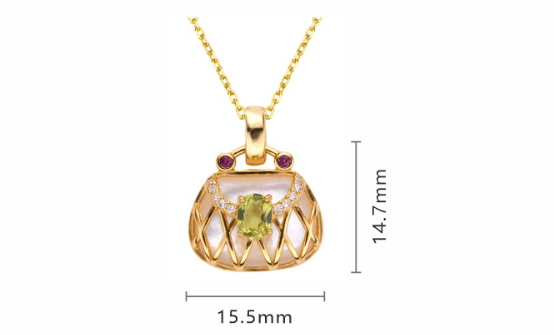 Sterling Silver Inlaid Natural Olivine Necklace Women's Temperament Wild Fashion Gemstone PendantNecklace