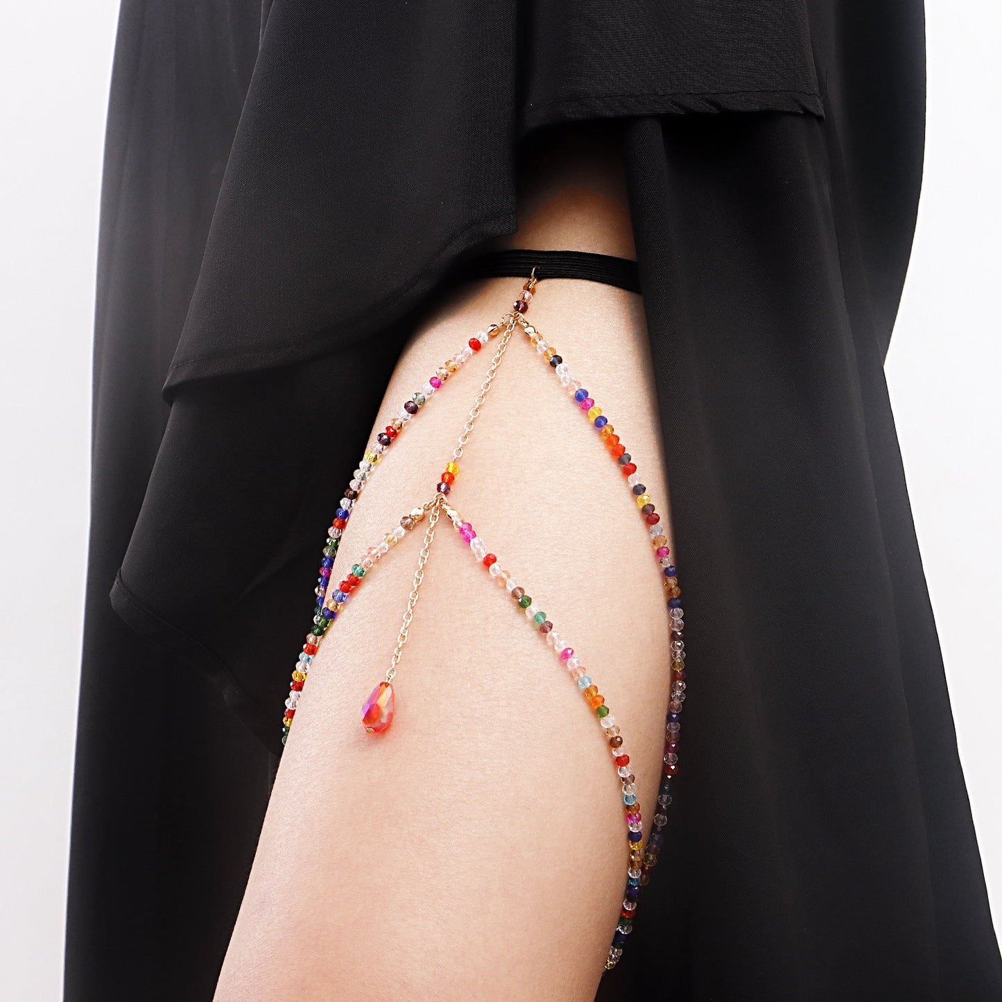 Thigh Ring Colorful Crystal Beads Casual Body ChainThigh Chain