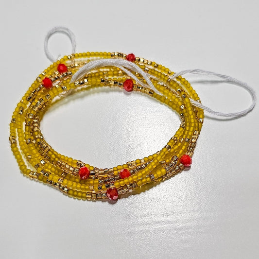 Tie on Waist bead Yellow Gold LushTie on Waist bead