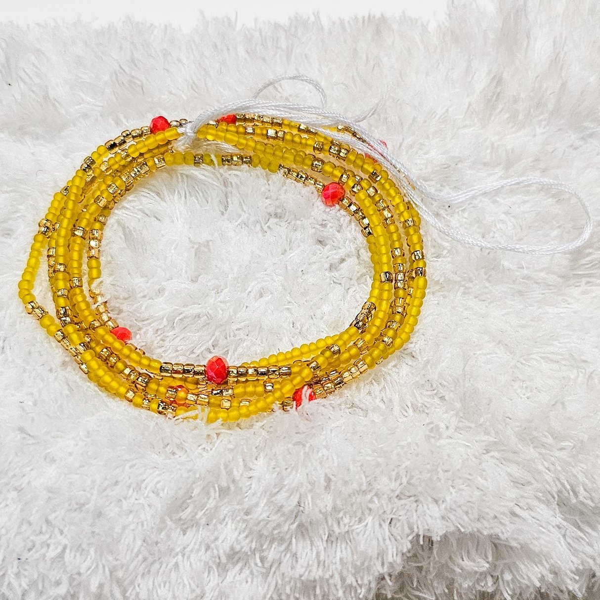 Tie on Waist bead Yellow Gold LushTie on Waist bead