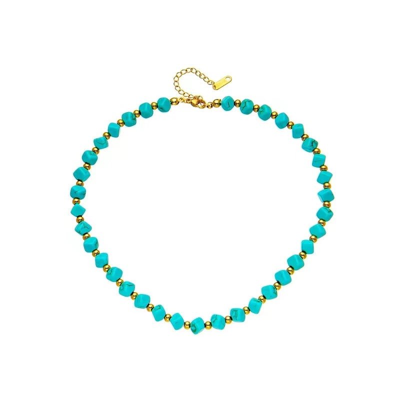 Turquoise French Retro Beaded Necklace For WomenNecklace