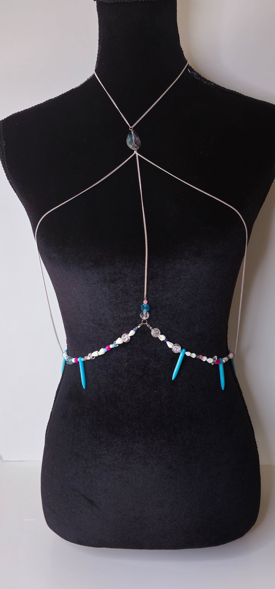 Turquoise Spike Boho Body Chain Necklace