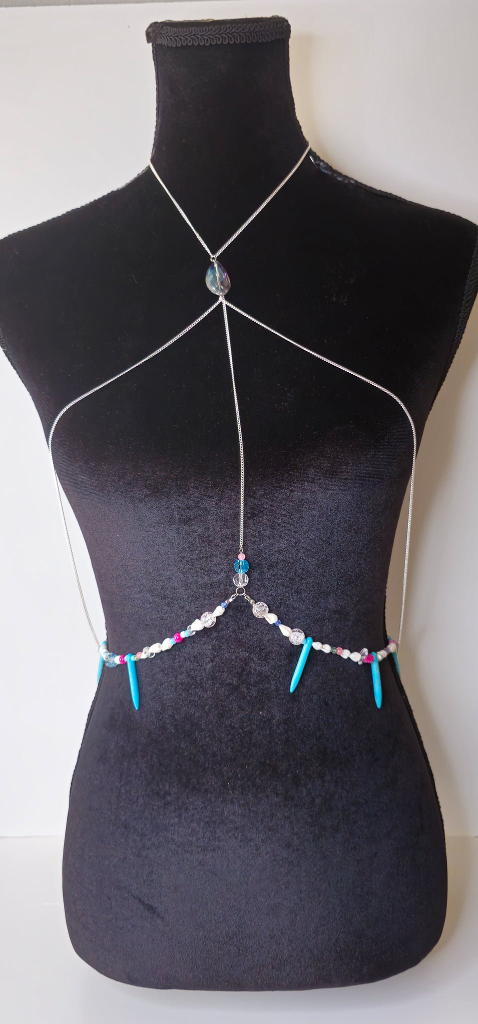 Turquoise Spike Boho Body Chain Necklace