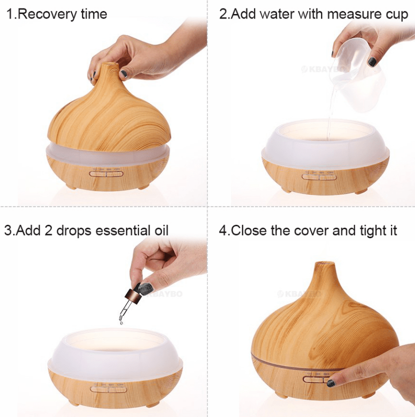 Ultrasonic Aroma Diffuser Humidifier Wood GrainWellness Product