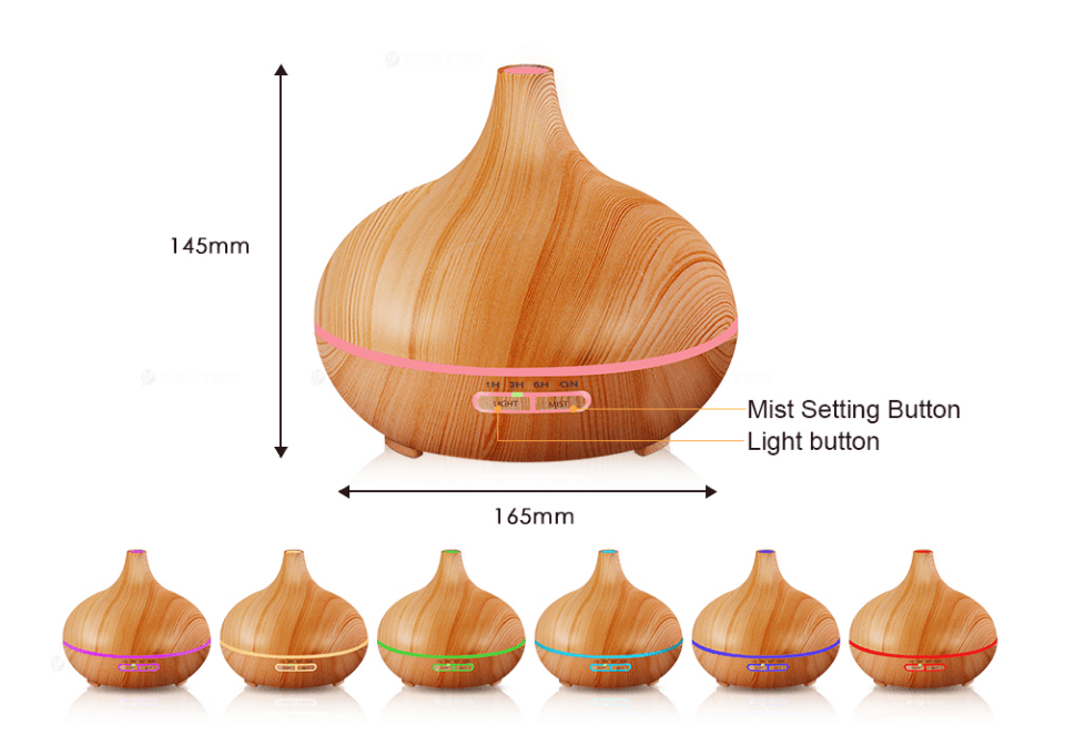 Ultrasonic Aroma Diffuser Humidifier Wood GrainWellness Product