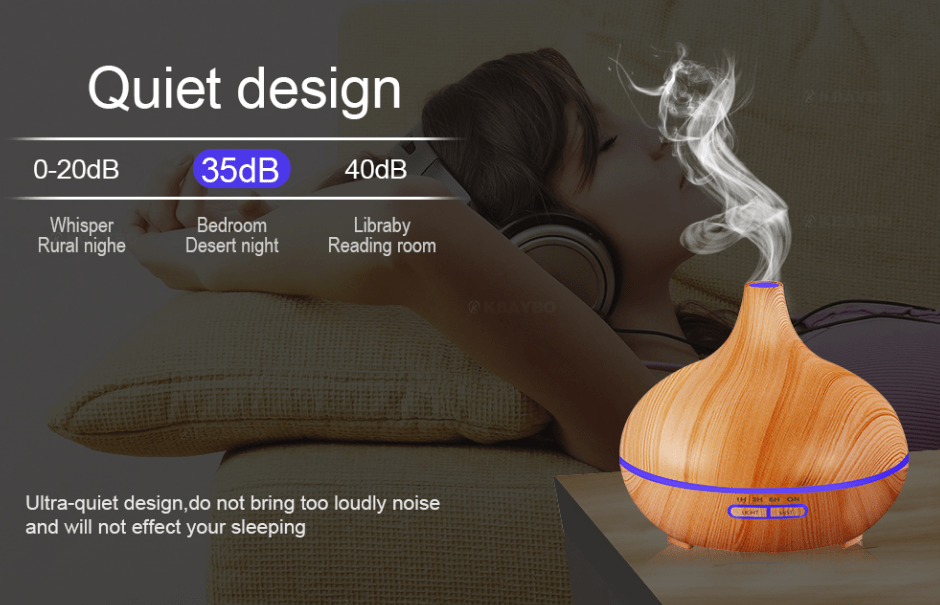 Ultrasonic Aroma Diffuser Humidifier Wood GrainWellness Product