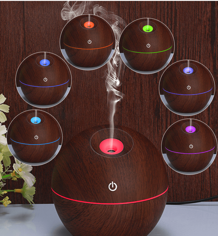 USB Aroma Essential Oil Ultrasonic Cold Steam Diffuser Air Humidifier Purifier 7 Color Change LED Night Light for Home OfficeWaist bead Bundle