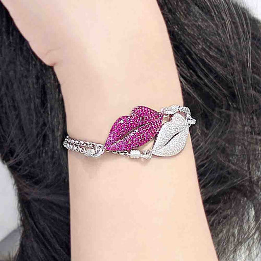 Versatile Lip Bracelet Alloy Full Diamond Personality JewelryBracelet