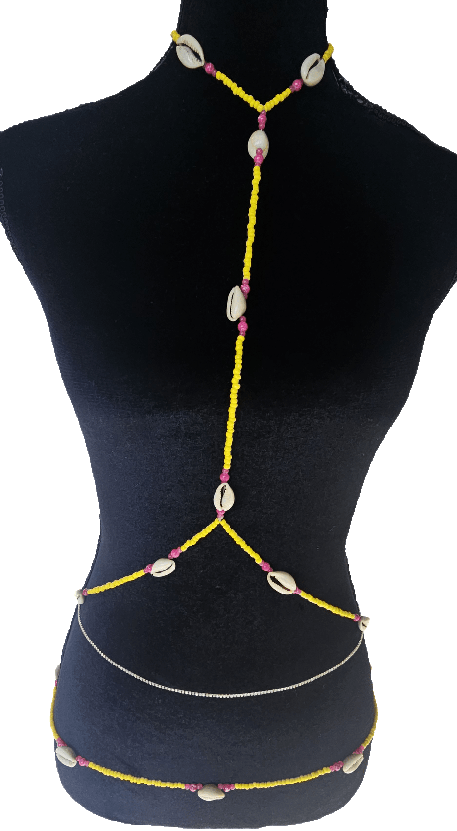 Vibrant yellow waist bead body chainCustom waist chain