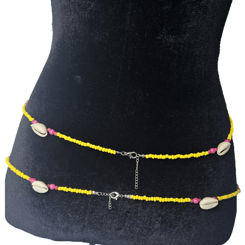 Vibrant yellow waist bead body chainCustom waist chain