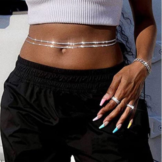 Water Diamond Multi - layer Waist Chain Beach Body AccessoriesWAIST chAIN