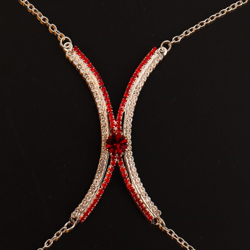 Women's Fashion Simple Rhinestone Chest ChainBody Chain