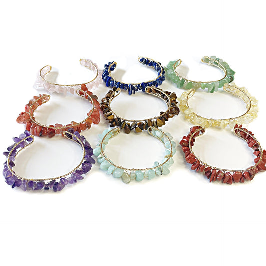 Women's Natural Crystal Gravel Winding BraceletBracelet