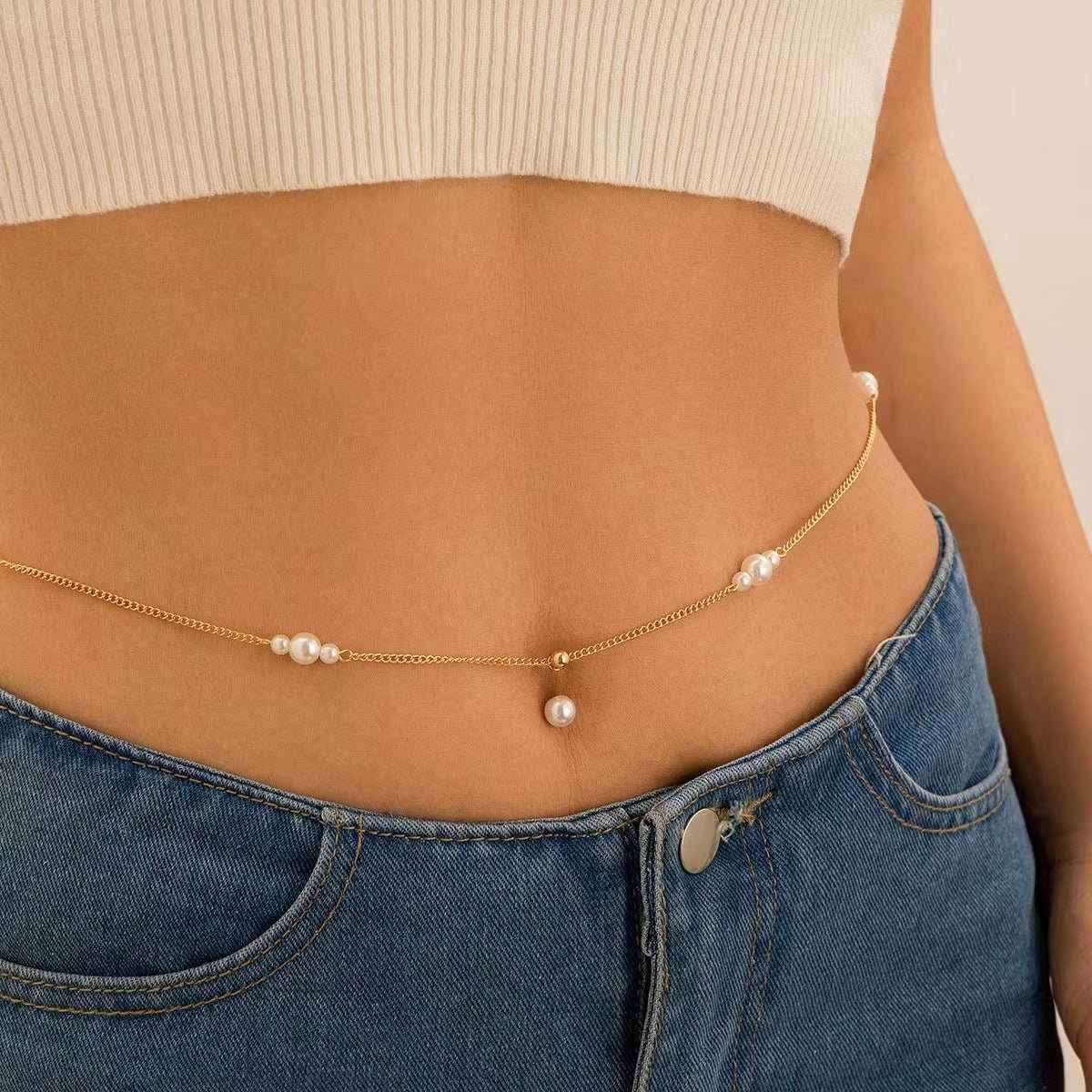 Women's Personalized Zircon Navel Stud Body ChainsWaist Chain