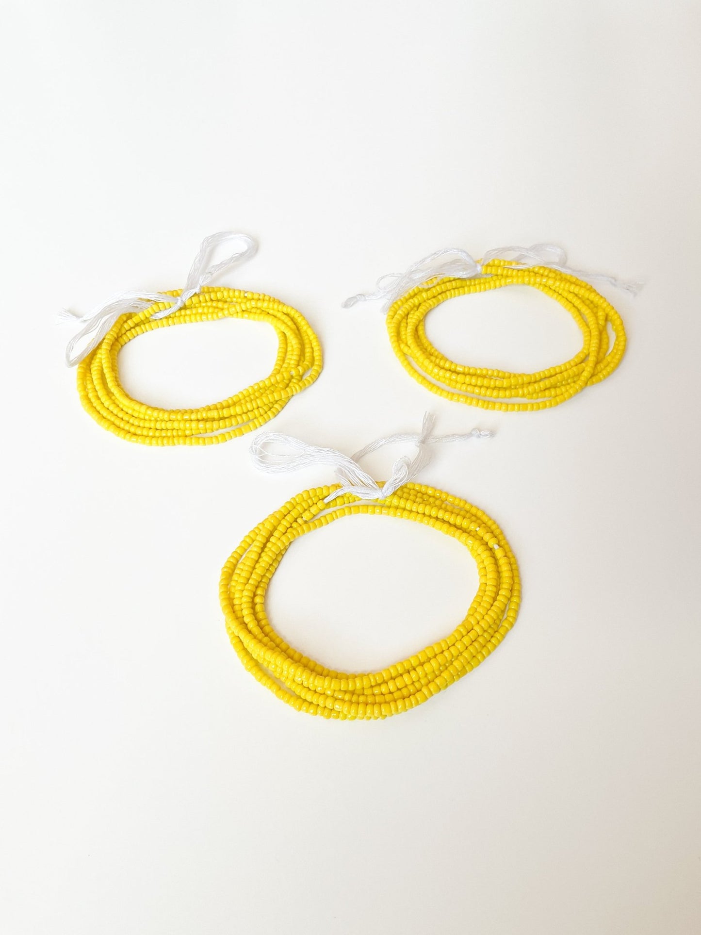 Yellow Tie on Waist beadWaist bead tie - on