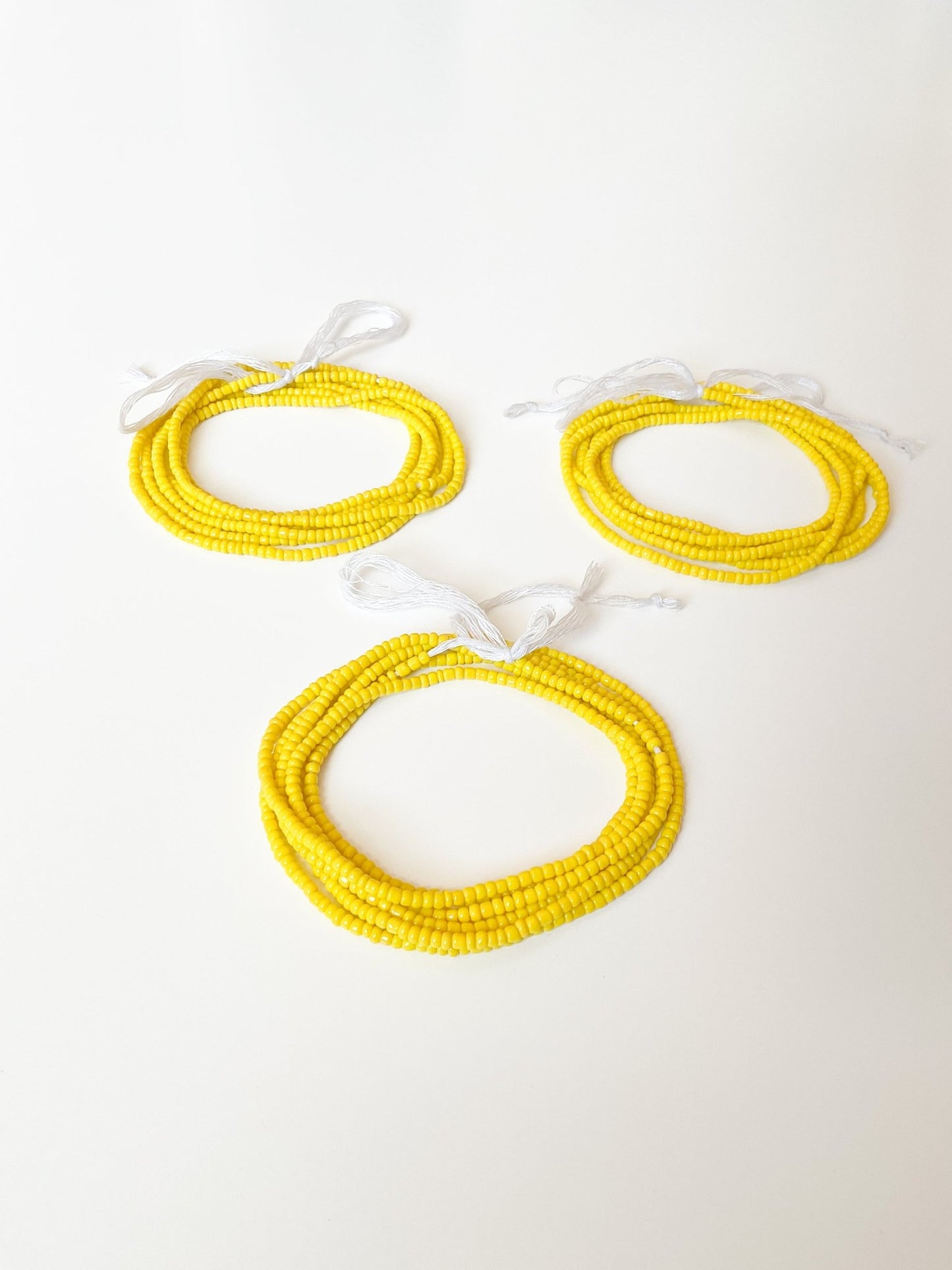 Yellow Tie on Waist beadWaist bead tie - on