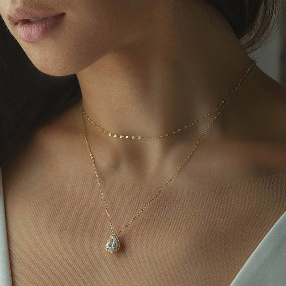 Zircon Back Chain Water Drop Necklace Body AccessoriesBack Body Chain